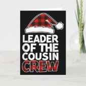 Leader Of The Cousin Crew Christmas Buffalo Red Pl Karte (Vorderseite)