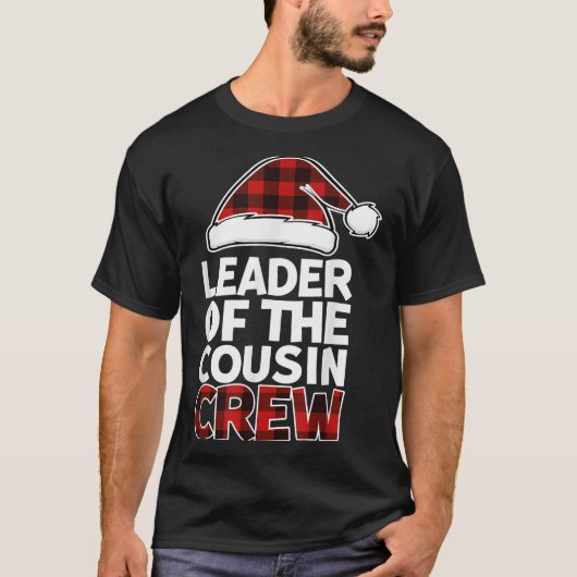 Leader Of The Cousin Crew Christmas Buffalo Red Pl T-Shirt (Vorderseite)