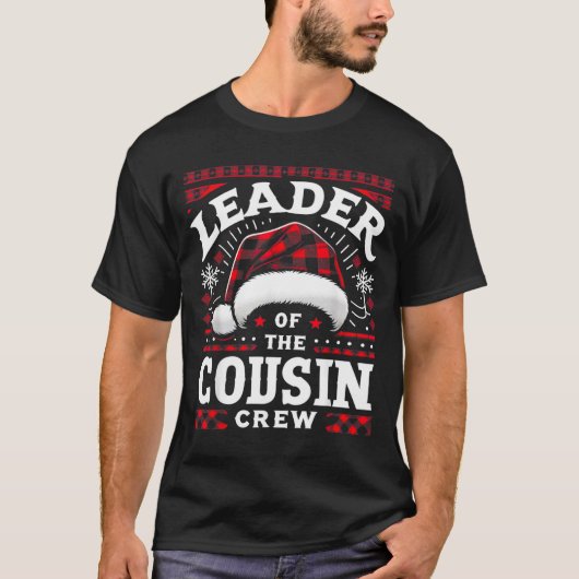 Leader Of The Cousin Crew Christmas Family Matchin T-Shirt (Vorderseite)