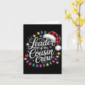 Leader Of The Cousin Crew Xmas Lights Red Plaid Sa Karte (Gelbe Blume)