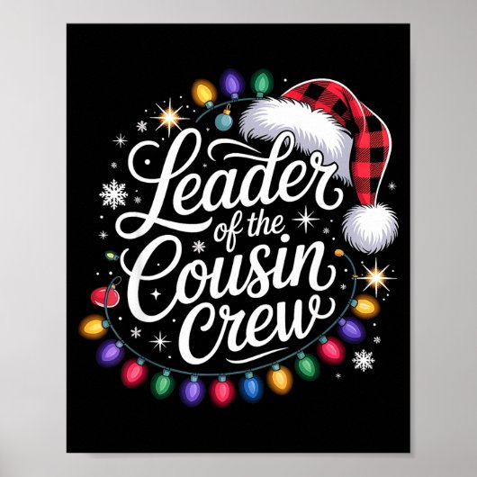 Leader Of The Cousin Crew Xmas Lights Red Plaid Sa Poster (Vorne)