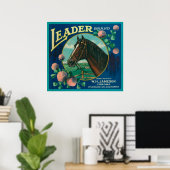 Leader Orange LabelCorona, CA Poster (Heimbüro)