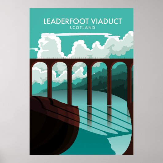 Leaderfoot Viaduct Schottland Reiseplakat Poster (Vorne)