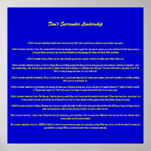 Leadership nicht übergeben - Maßgeschneidert Poster