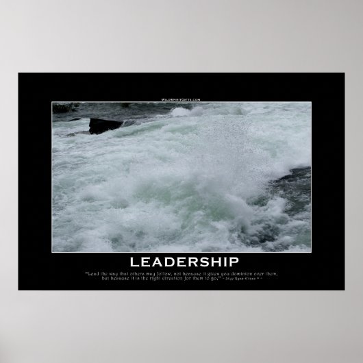 LEADERSHIP River Rapid Motivierend Foto Print Poster (Vorne)