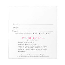 Leads Booking & Recruit Drawing Slip Pink Zebra Notizblock