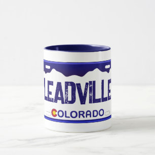 Leadville Colorado Blauer Nummernschild Tasse