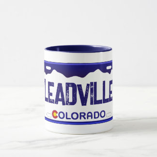 Leadville Colorado Blauer Nummernschild Tasse