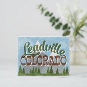 Leadville Colorado Fun Retro Snowy Mountains Postkarte (Stehend Vorderseite)