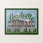 Leadville Colorado Fun Retro Snowy Mountains Puzzle (Horizontal)