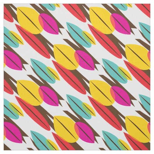 Leaf Abstrakt Retro mehrfarbiges Muster Stoff (Muster)