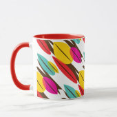 Leaf Abstrakt Retro mehrfarbiges Muster Tasse (Links)