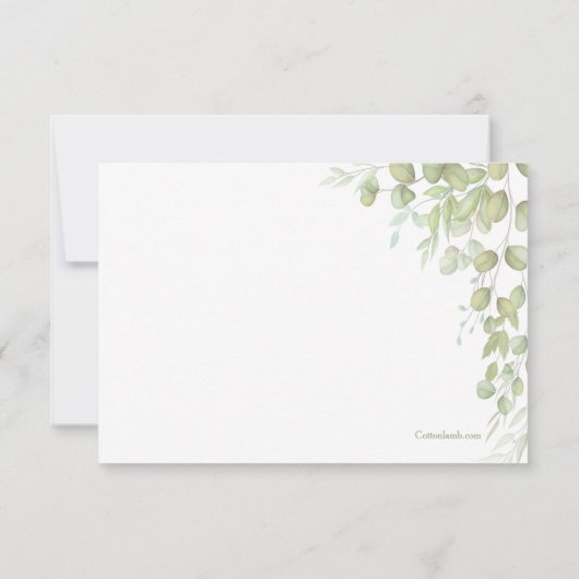 Leaf Accent Beileid Vielen Dank Karten (Rückseite)