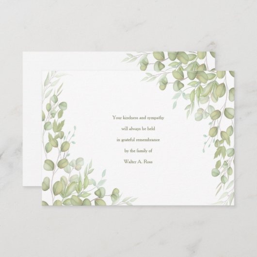 Leaf Accent Beileid Vielen Dank Karten (Vorne/Hinten)