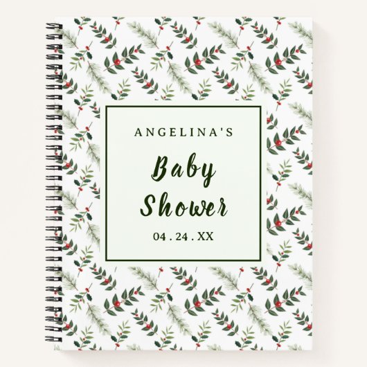 Leaf and Cherry Baby Shot List Notebook Notizblock (Vorderseite)