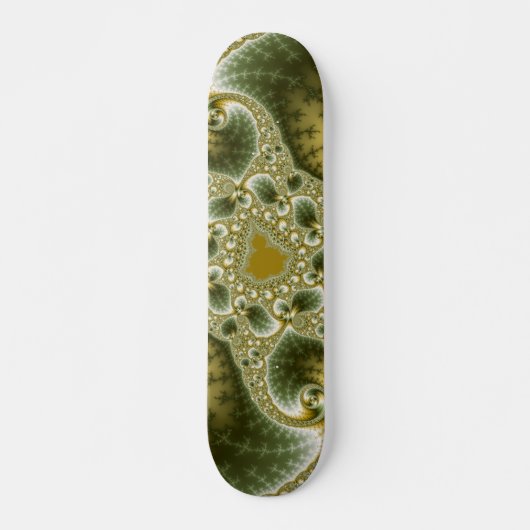 Leaf and Gold - Fraktal Art Skateboard (Vorne)