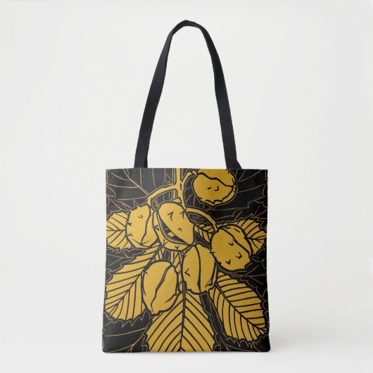 Leaf Ästhetische Blume Muster Transparente Blume T Tasche (Vorderseite)