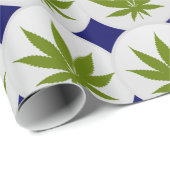 Leaf auf White and Midnight Blue Diamonds Geschenkpapier (Rolleneckpunkt)