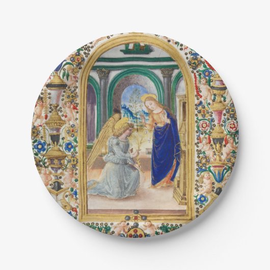 Leaf aus einem Stundenbuch Pappteller (Vorderseite)