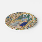 Leaf aus einem Stundenbuch Pappteller (Schrägansicht)