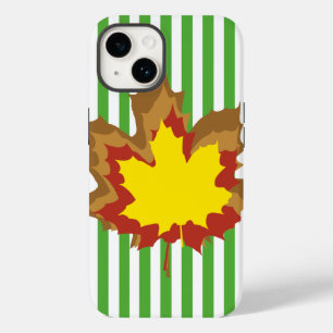 Leaf Autumnal Streifen mit Blätter Case-Mate iPhone Hülle