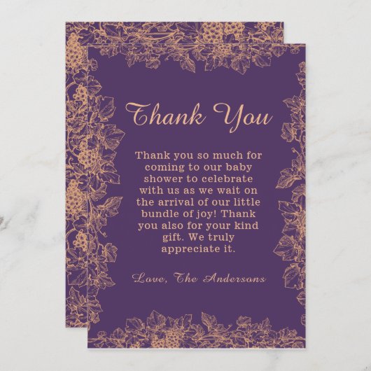 Leaf Baby Dusche Danke Karte (Vorne/Hinten)