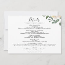 Leaf Back Simple Wedding Einladung