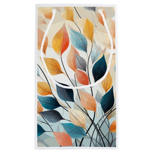 Leaf Background Wallpaper Gift Bag Kleine Geschenktüte (Rückseite)