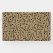 Leaf Berry Classic Hübsches Muster Kunst Banner (Horizontal)