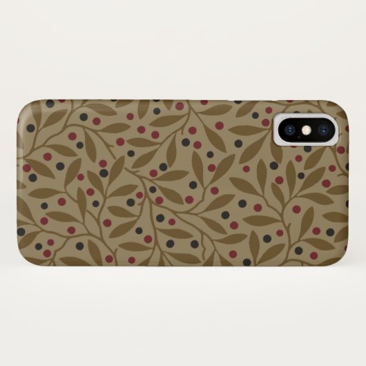Leaf Berry Classic Hübsches Muster Kunst Case-Mate iPhone Hülle (Rückseite (Horizontal))