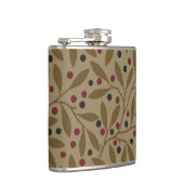 Leaf Berry Classic Hübsches Muster Kunst Flachmann (Rechts)