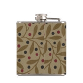 Leaf Berry Classic Hübsches Muster Kunst Flachmann (Rückseite)