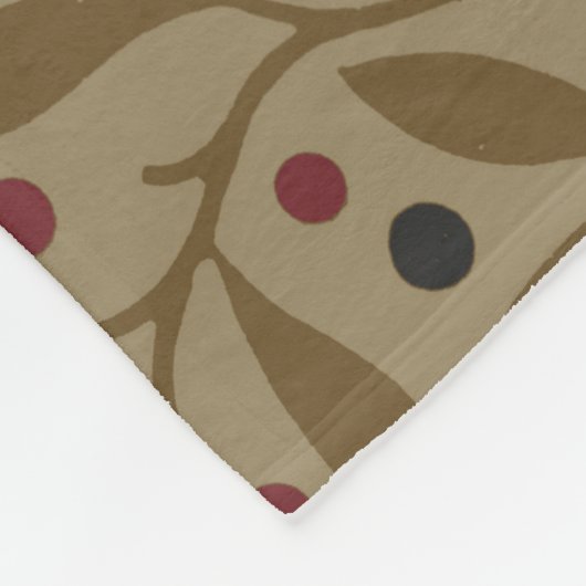 Leaf Berry Classic Hübsches Muster Kunst Fleecedecke (Ecke)