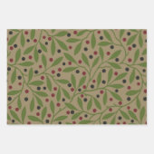 Leaf Berry Classic Hübsches Muster Kunst Geschenkpapier Set (Vorderseite 3)