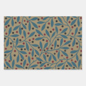 Leaf Berry Classic Hübsches Muster Kunst Geschenkpapier Set (Vorderseite 2)