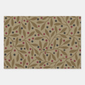 Leaf Berry Classic Hübsches Muster Kunst Geschenkpapier Set (Vorderseite)