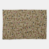 Leaf Berry Classic Hübsches Muster Kunst Geschirrtuch (Horizontal)