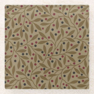 Leaf Berry Classic Hübsches Muster Kunst Glasuntersetzer