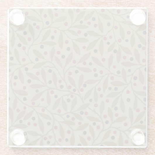 Leaf Berry Classic Hübsches Muster Kunst Glasuntersetzer (Rückseite)