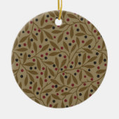 Leaf Berry Classic Hübsches Muster Kunst Keramik Ornament (Vorne)