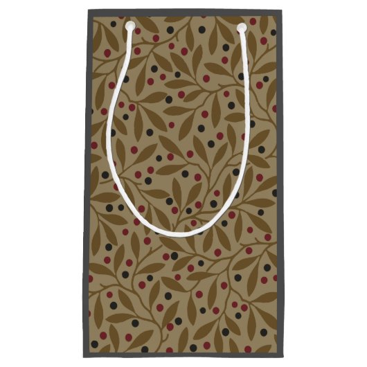 Leaf Berry Classic Hübsches Muster Kunst Kleine Geschenktüte (Vorderseite)