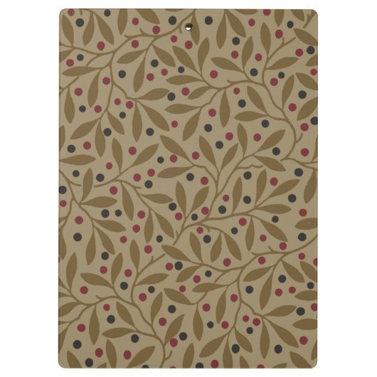 Leaf Berry Classic Hübsches Muster Kunst Klemmbrett (Rückseite)