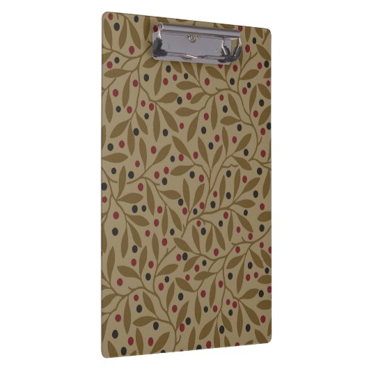 Leaf Berry Classic Hübsches Muster Kunst Klemmbrett (Rechts)