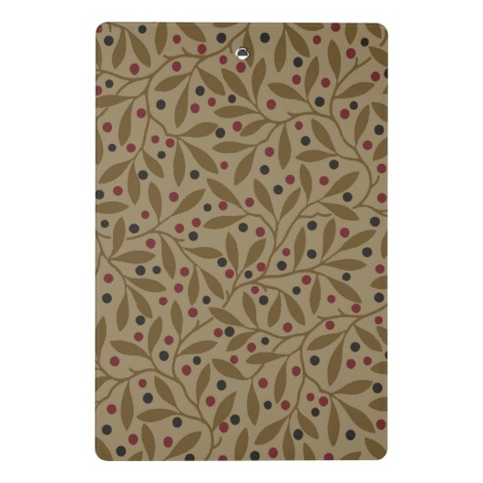 Leaf Berry Classic Hübsches Muster Kunst Mini Klemmbrett (Rückseite)