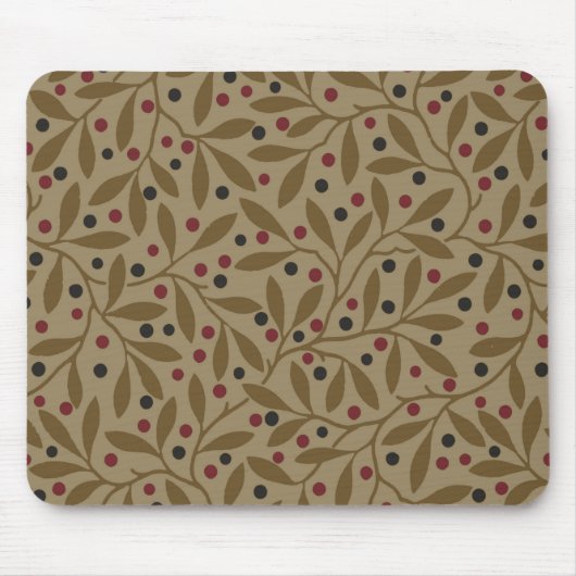 Leaf Berry Classic Hübsches Muster Kunst Mousepad (Vorne)