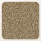 Leaf Berry Classic Hübsches Muster Kunst Rechteckiger Pappuntersetzer (Vorderseite)