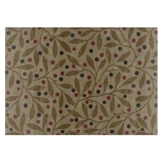Leaf Berry Classic Hübsches Muster Kunst Schneidebrett (Vorderseite)