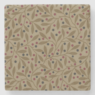 Leaf Berry Classic Hübsches Muster Kunst Steinuntersetzer