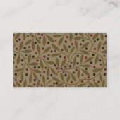 Leaf Berry Classic Hübsches Muster Kunst Visitenkarte (Rückseite)