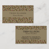 Leaf Berry Classic Hübsches Muster Kunst Visitenkarte (Vorne/Hinten)